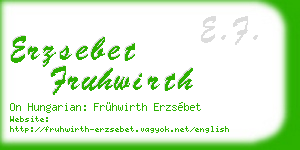 erzsebet fruhwirth business card