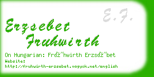 erzsebet fruhwirth business card